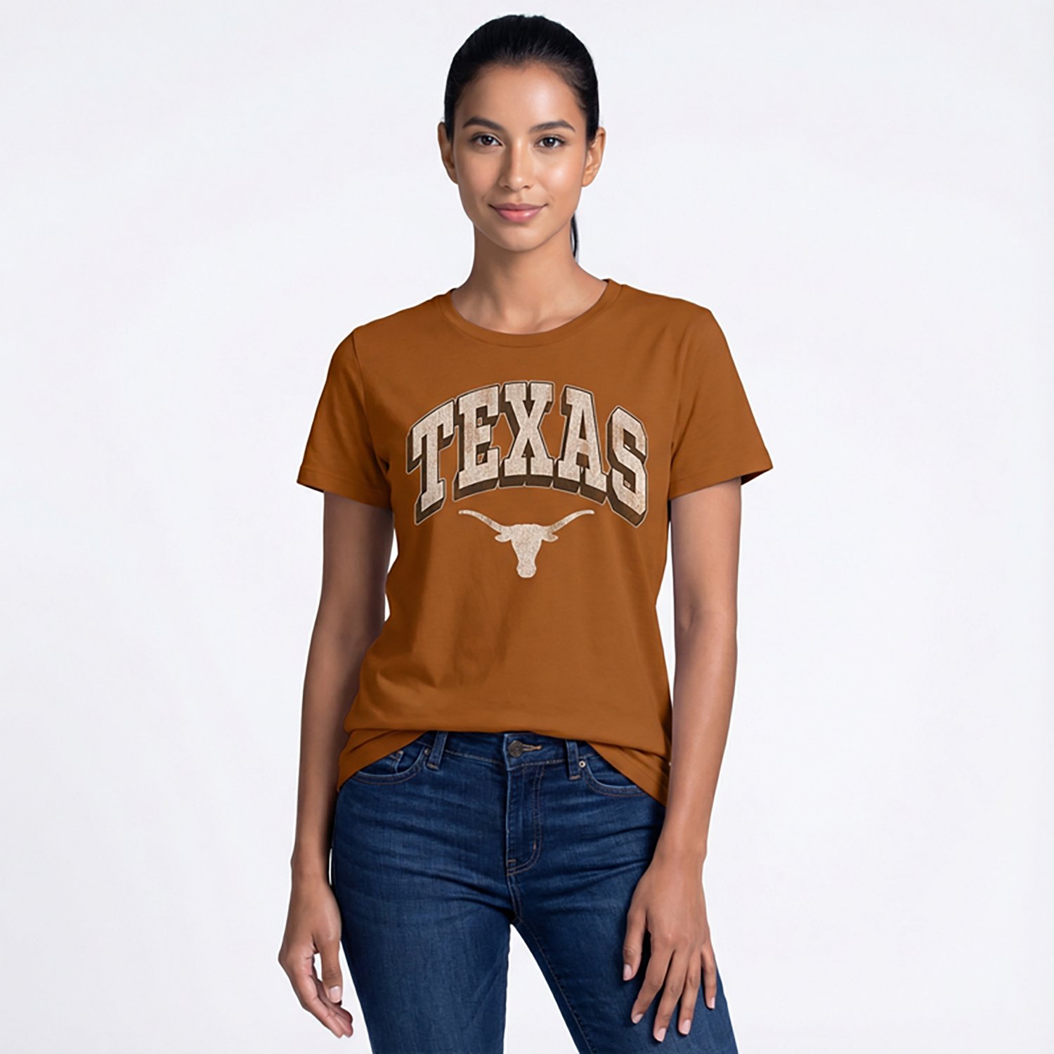 WILDCAT RETRO Women's Texas Arch Shadow Boxy T-shirt - view number 2