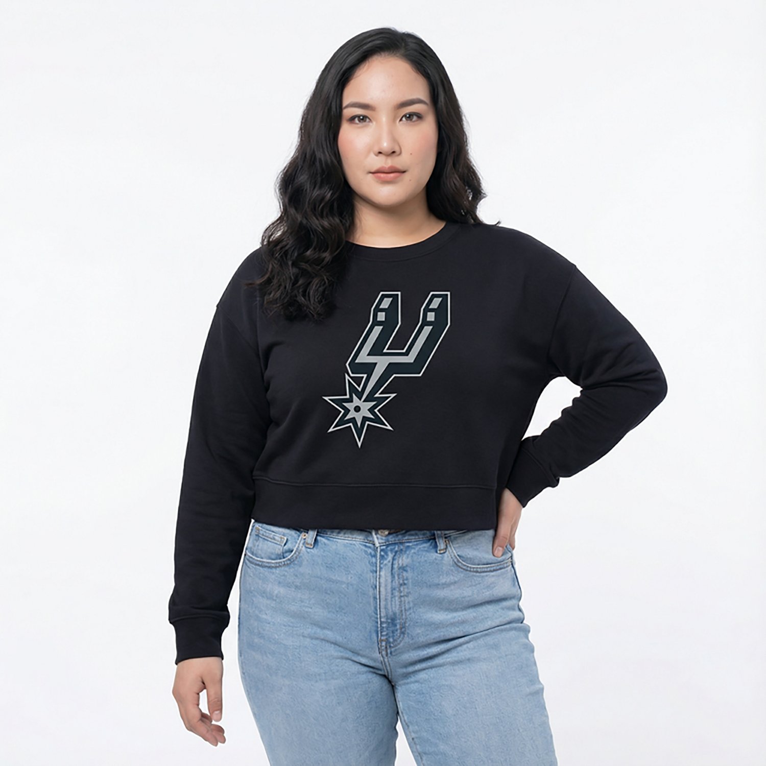 Concepts Sport Women's Spurs Darby Long Sleeve Crop Top - view number 2
