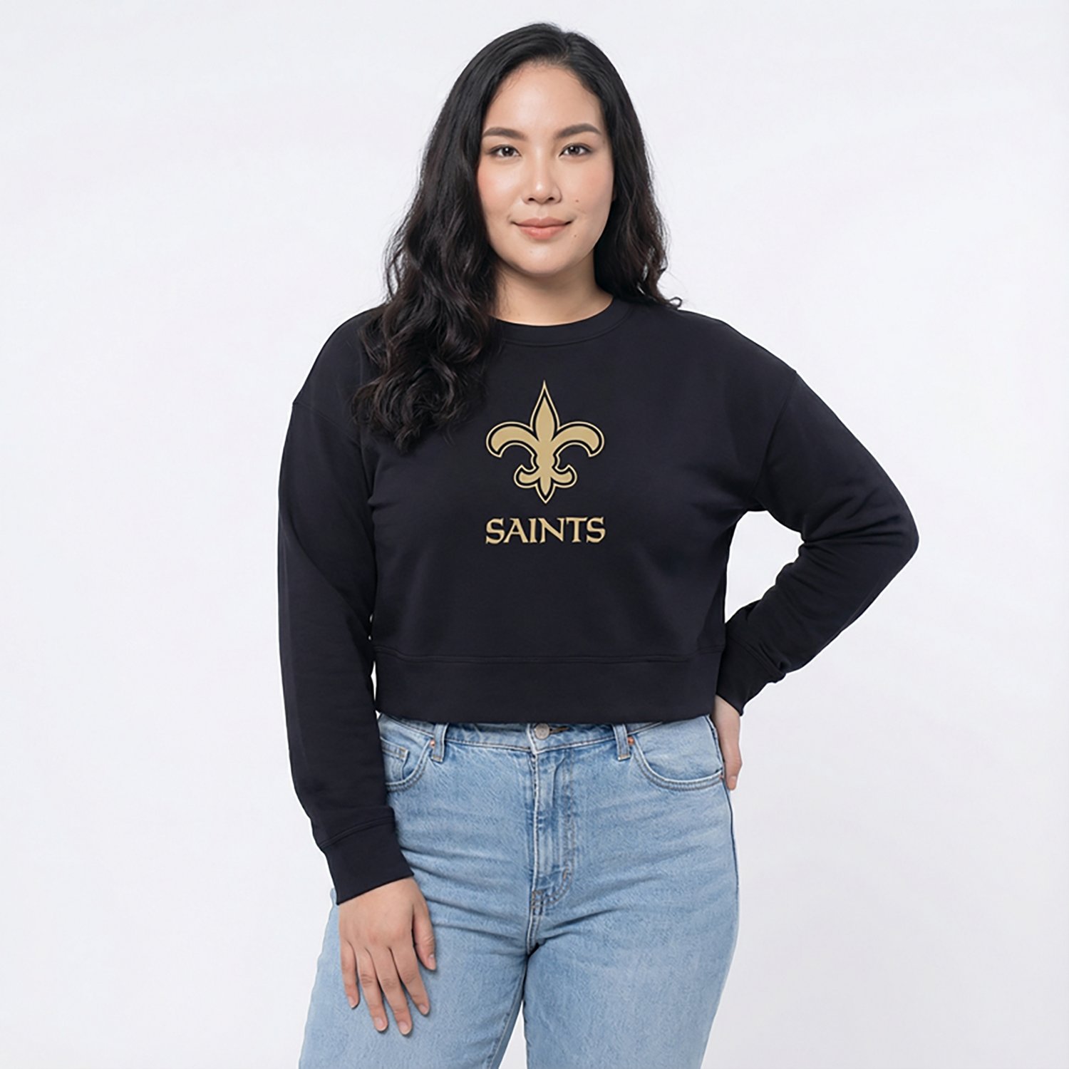 Concepts Sport Women's Saints Darby Long Sleeve Crop Top - view number 2