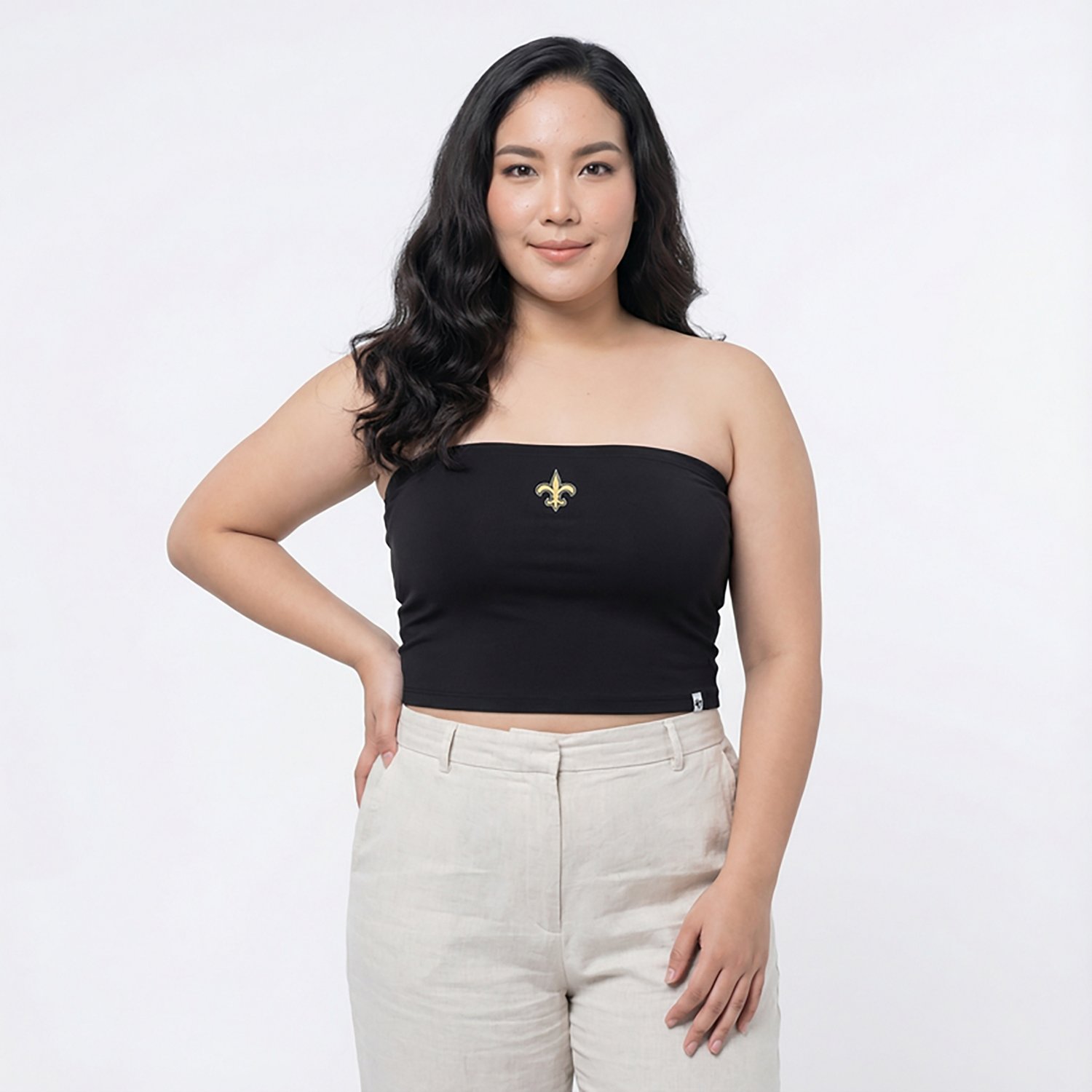 47 Brands Women's New Orleans Saints Micro Embroidered Bandana Tube Top - view number 2