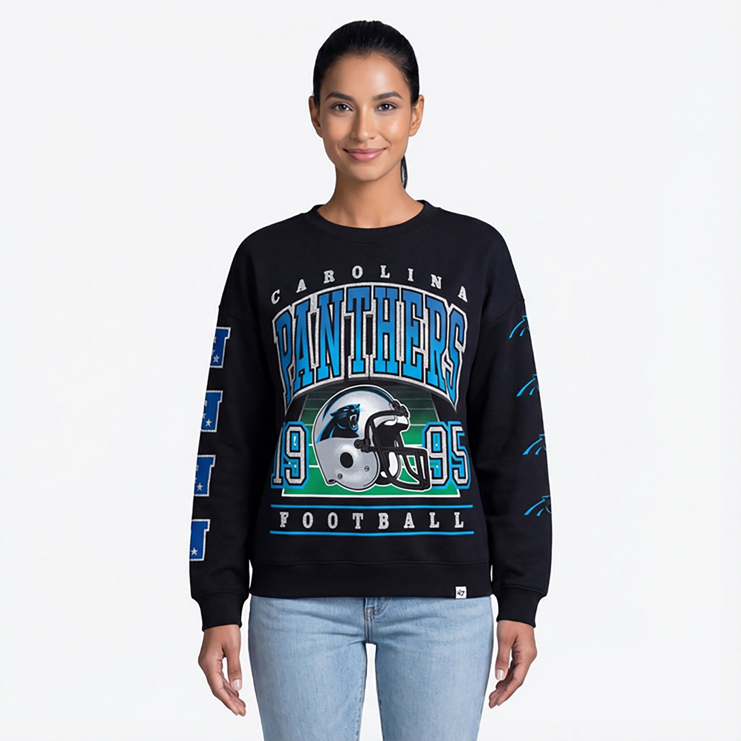 47 Women's Panthers Go Big Oversize Long Sleeve Crew Sweatshirt - view number 2