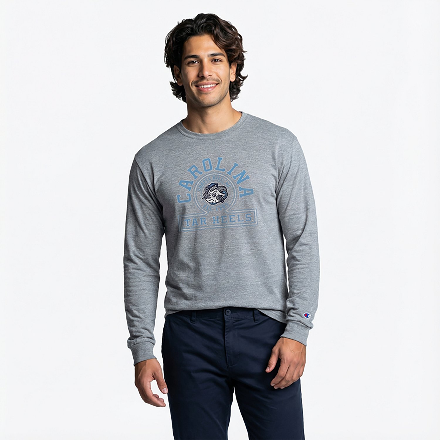 Champion Men's UNC School Arch Triumph Long Sleeve T-shirt - view number 2