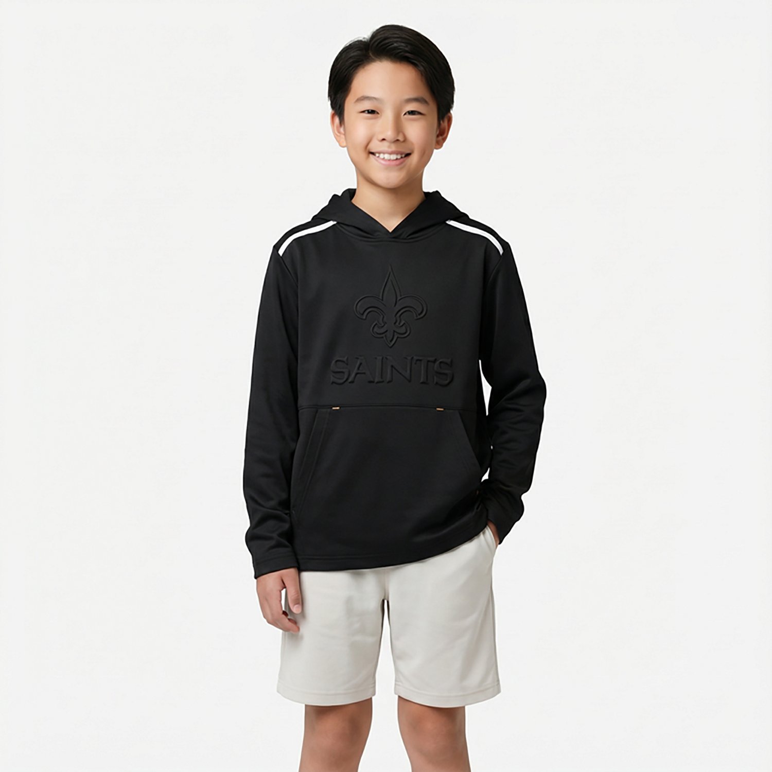 Outerstuff Kids' New Orleans Saints Defensive Line Pullover Hoodie - view number 2