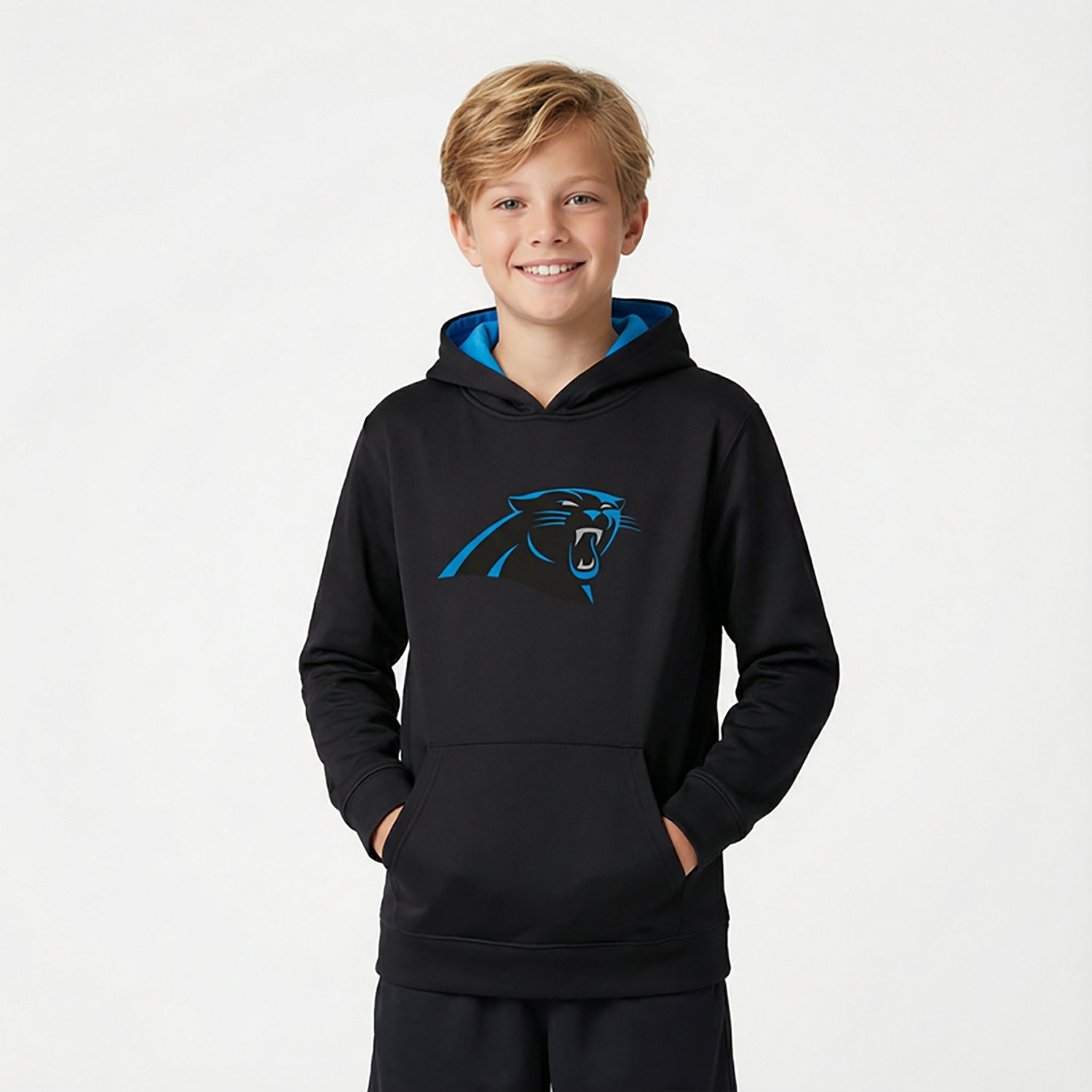 Outerstuff Kids' Carolina Panthers Prime Pullover Fleece Hoodie - view number 2
