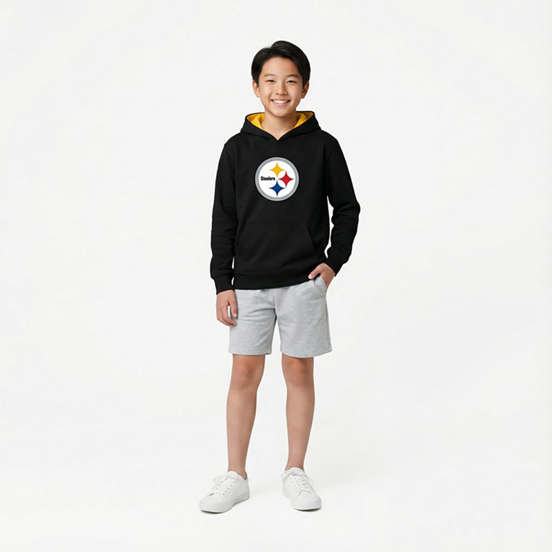 Outerstuff Boys' Pittsburgh Steelers Prime Pullover Fleece Hoodie