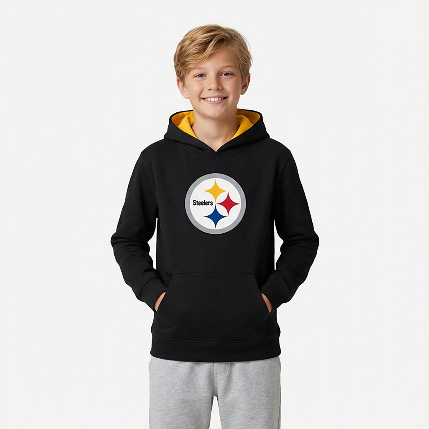 Outerstuff Boys' Pittsburgh Steelers Prime Pullover Fleece Hoodie - view number 2