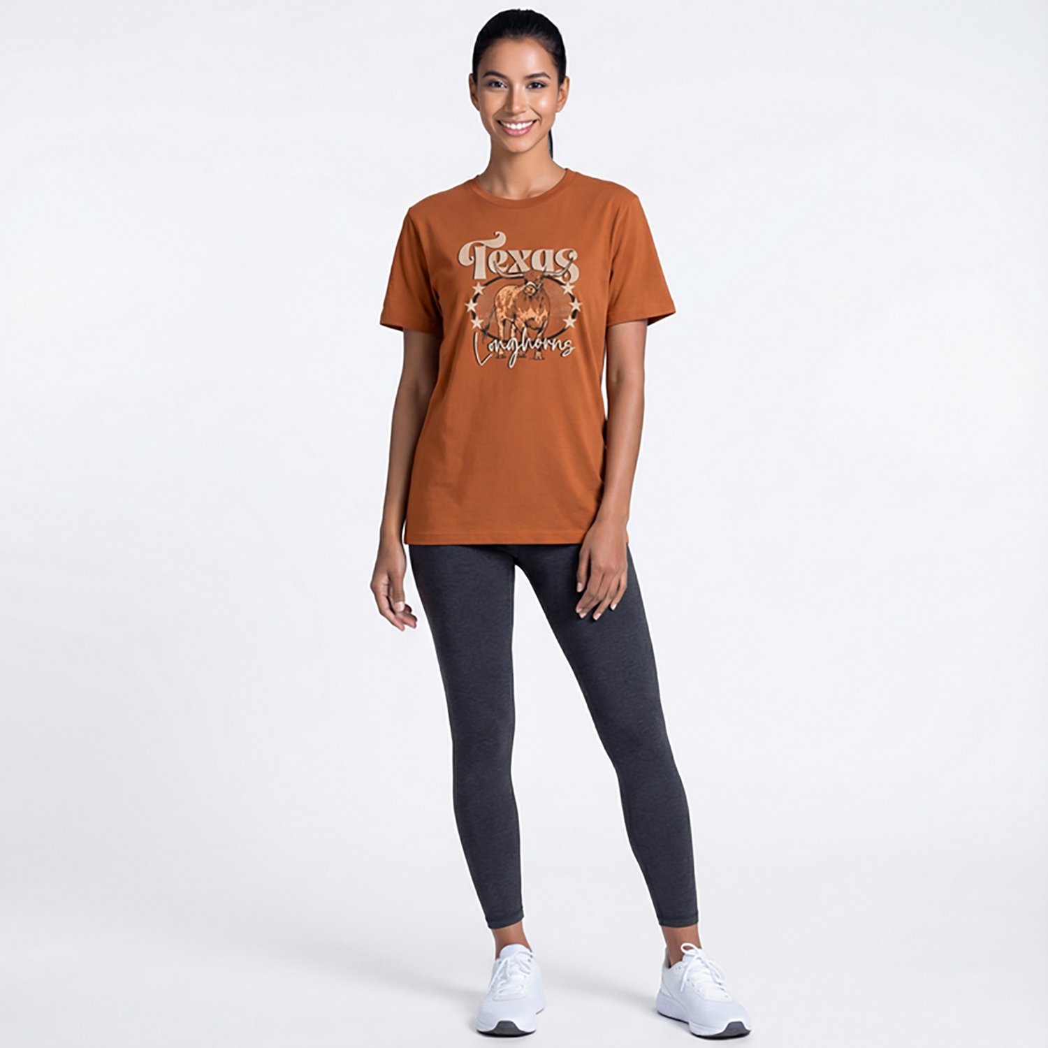 Image One Women's Texas Longhorns Mascot Star Frame Comfort Colors Short Sleeve T-shirt