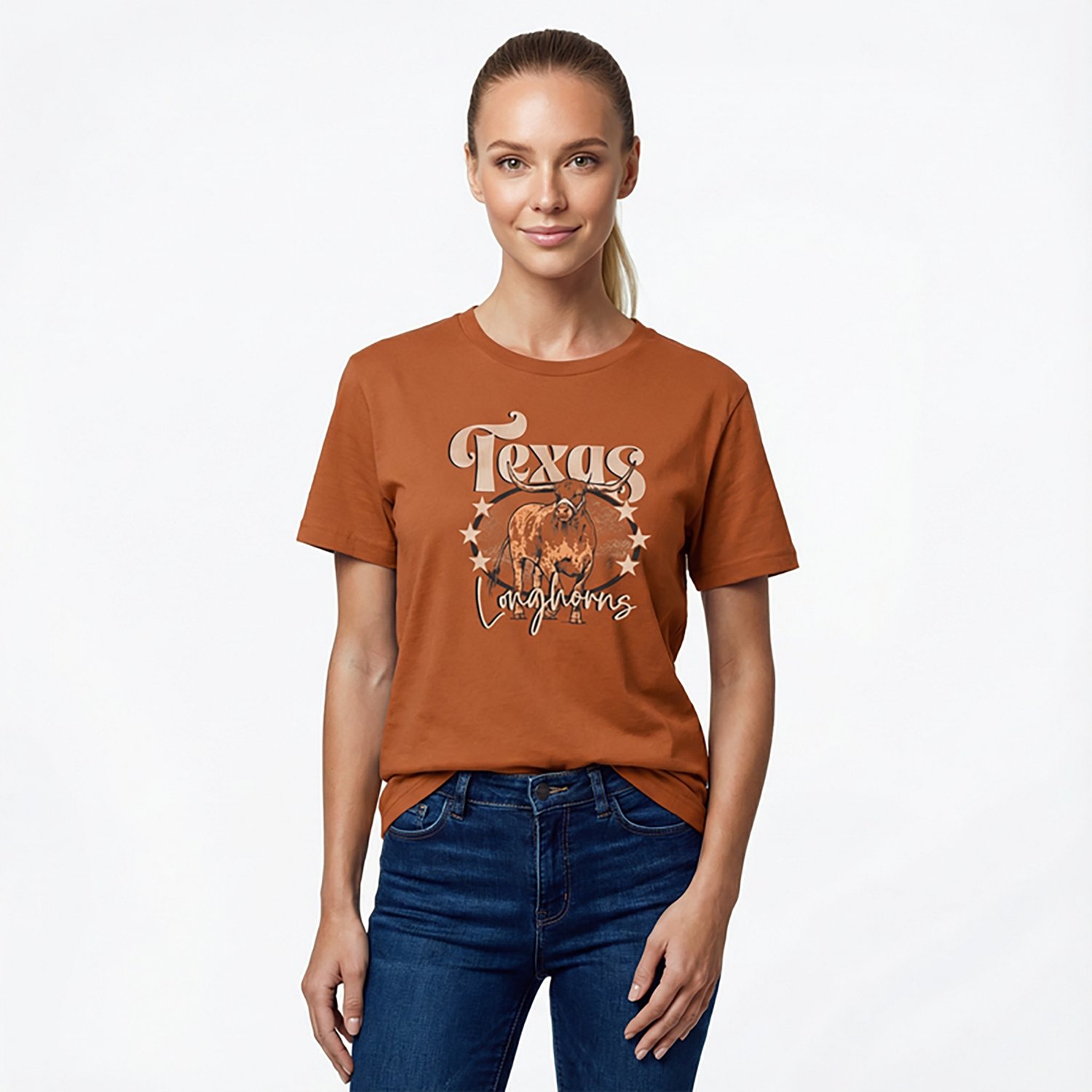 Image One Women's Texas Longhorns Mascot Star Frame Comfort Colors Short Sleeve T-shirt - view number 2