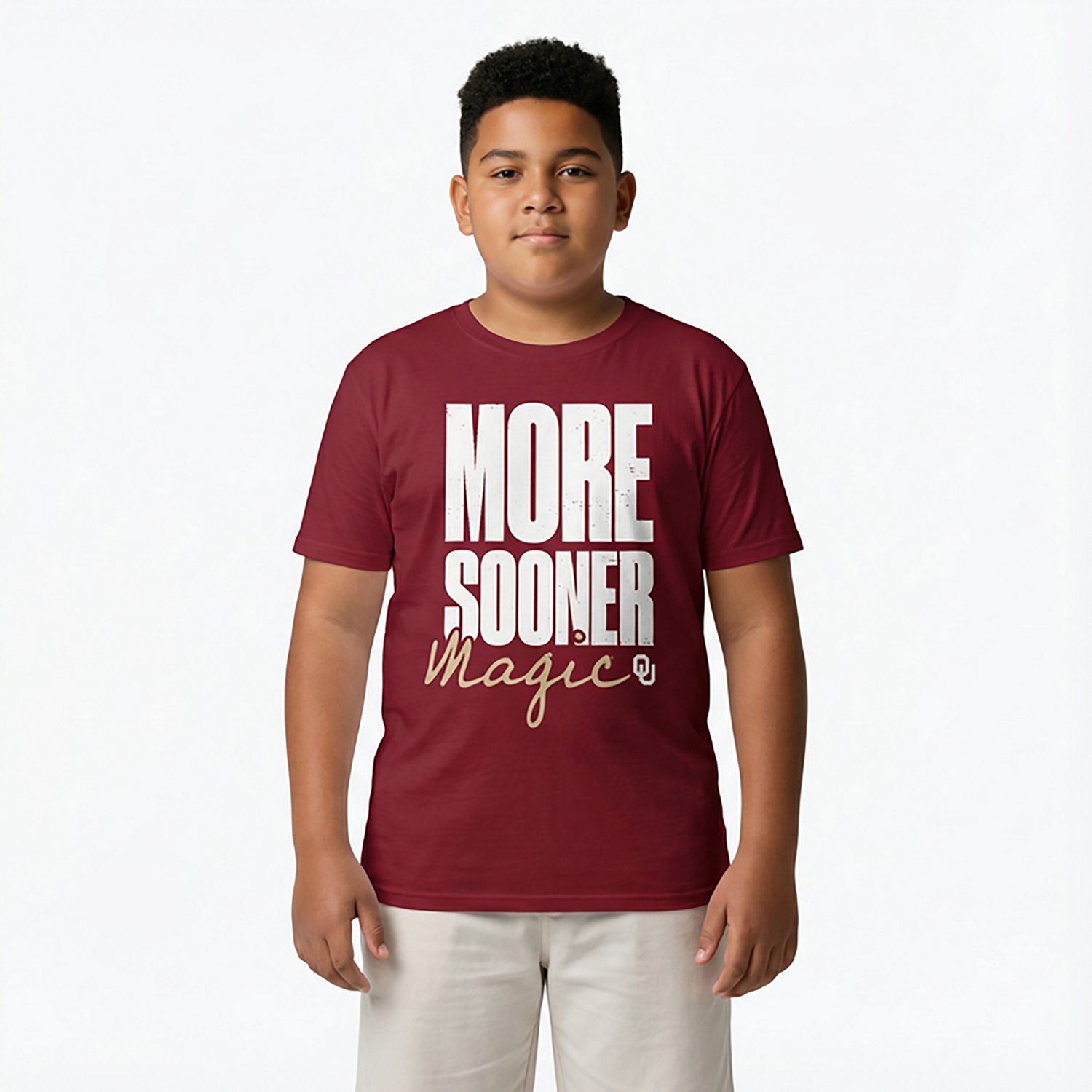 Outerstuff Boys' University of Oklahoma More Sooner Magic Fan Graphic T-shirt - view number 2