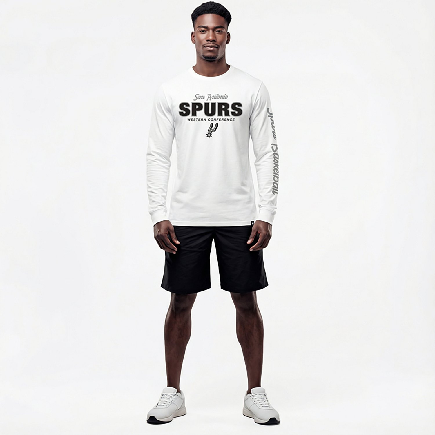 '47 Men's San Antonio Spurs Low Block Franklin Long Sleeve T-shirt