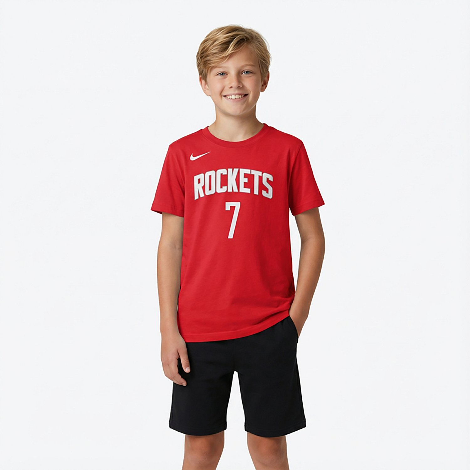 Nike Kids' Houston Rockets Kevin Durant Icon Name and Number Short Sleeve T-shirt - view number 2