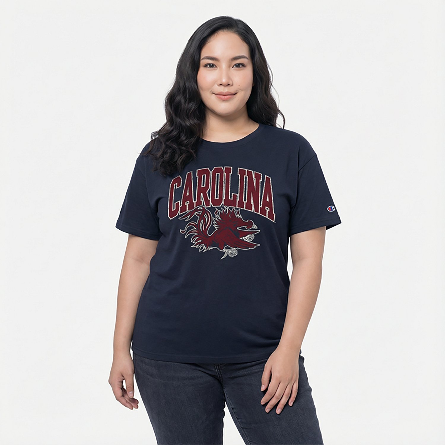 Champion Women's South Carolina Gamecocks Distressed Arch T-shirt - view number 2