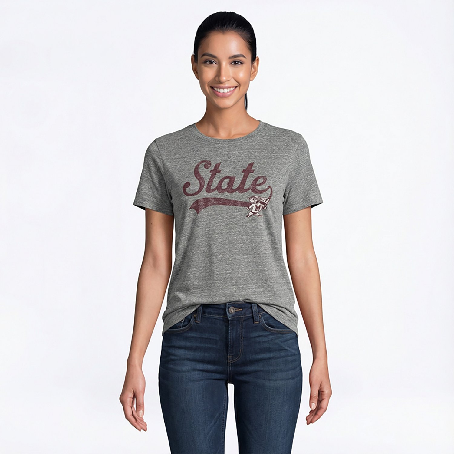 Retro Brand Women’s Mississippi State University Vault Script Boxy T-shirt - view number 2