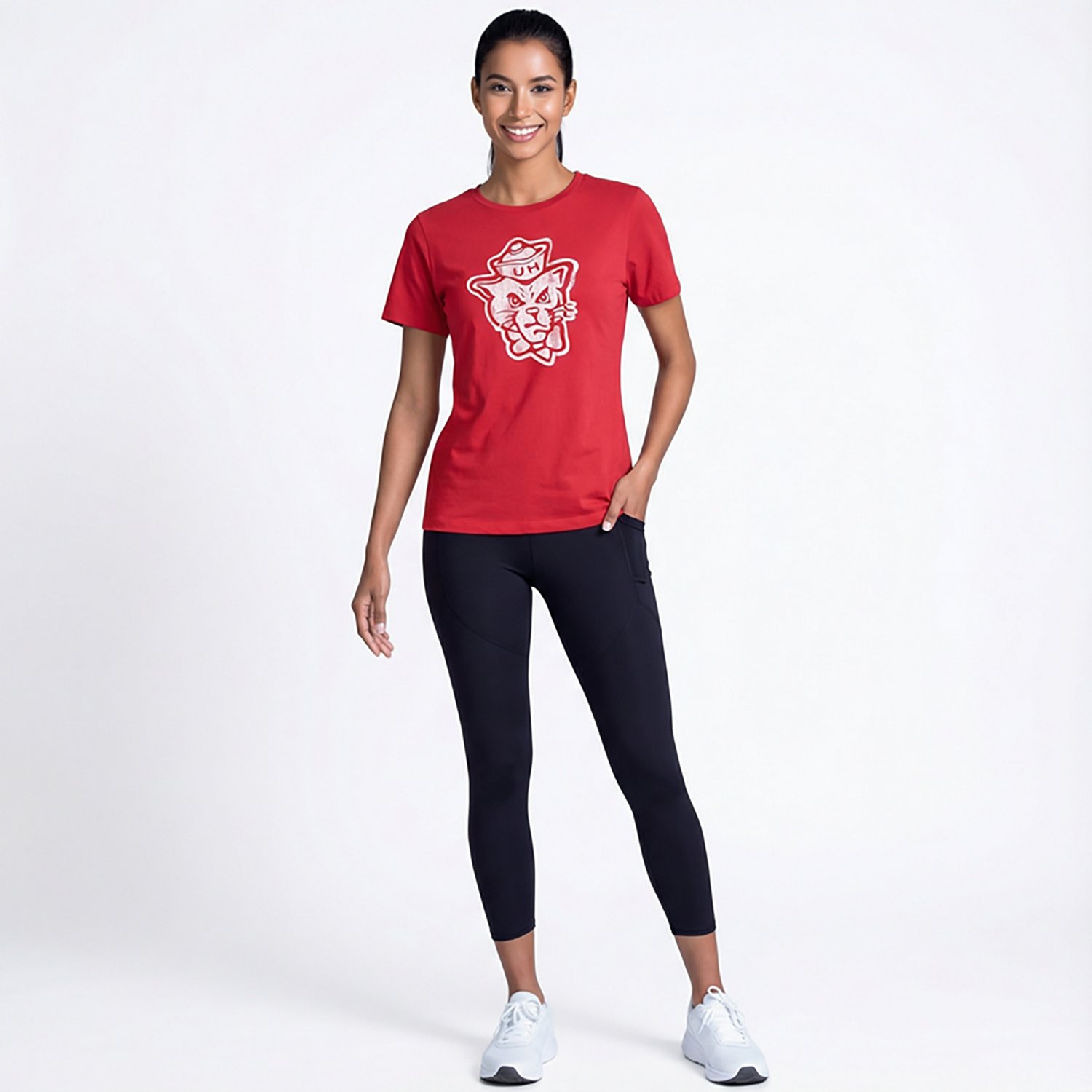 Retro Brand Women's University of Houston Cougar Boxy Graphic T-shirt
