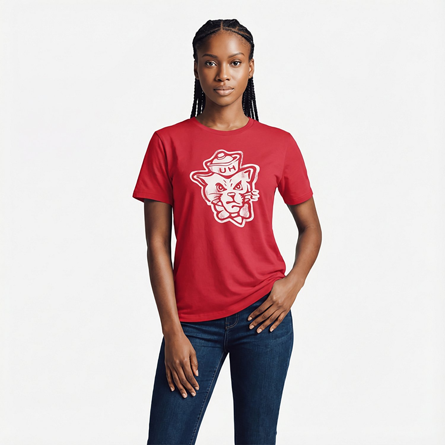 Retro Brand Women's University of Houston Cougar Boxy Graphic T-shirt - view number 2