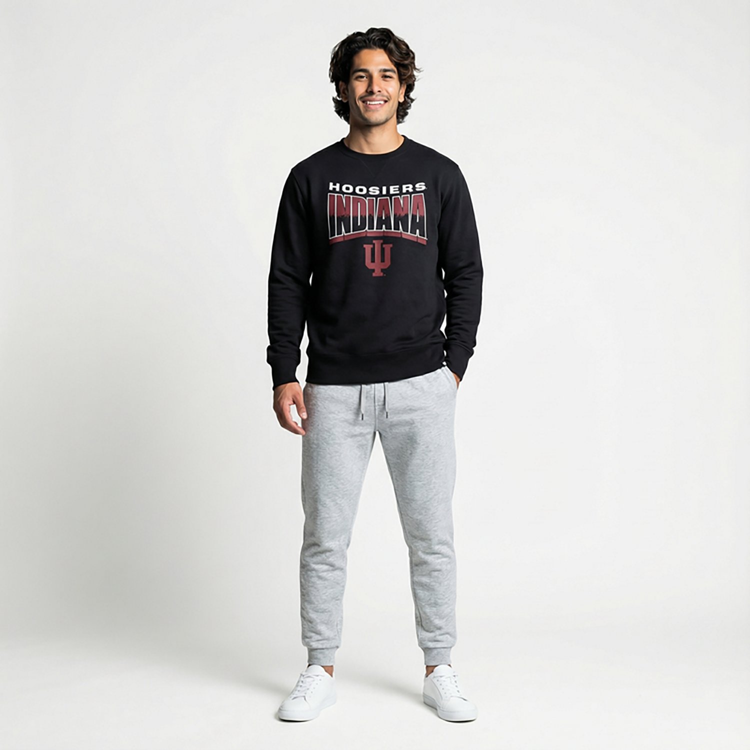 '47 Indiana University School Arch Over Logo Headline Long Sleeve Crew