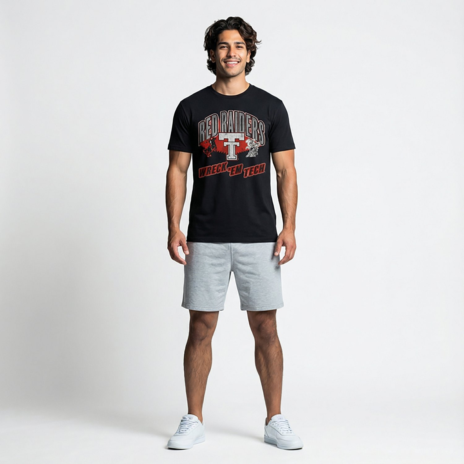 Retro Brand Men's Texas Tech University School Arch Over Primary Logo Graphic T-shirt