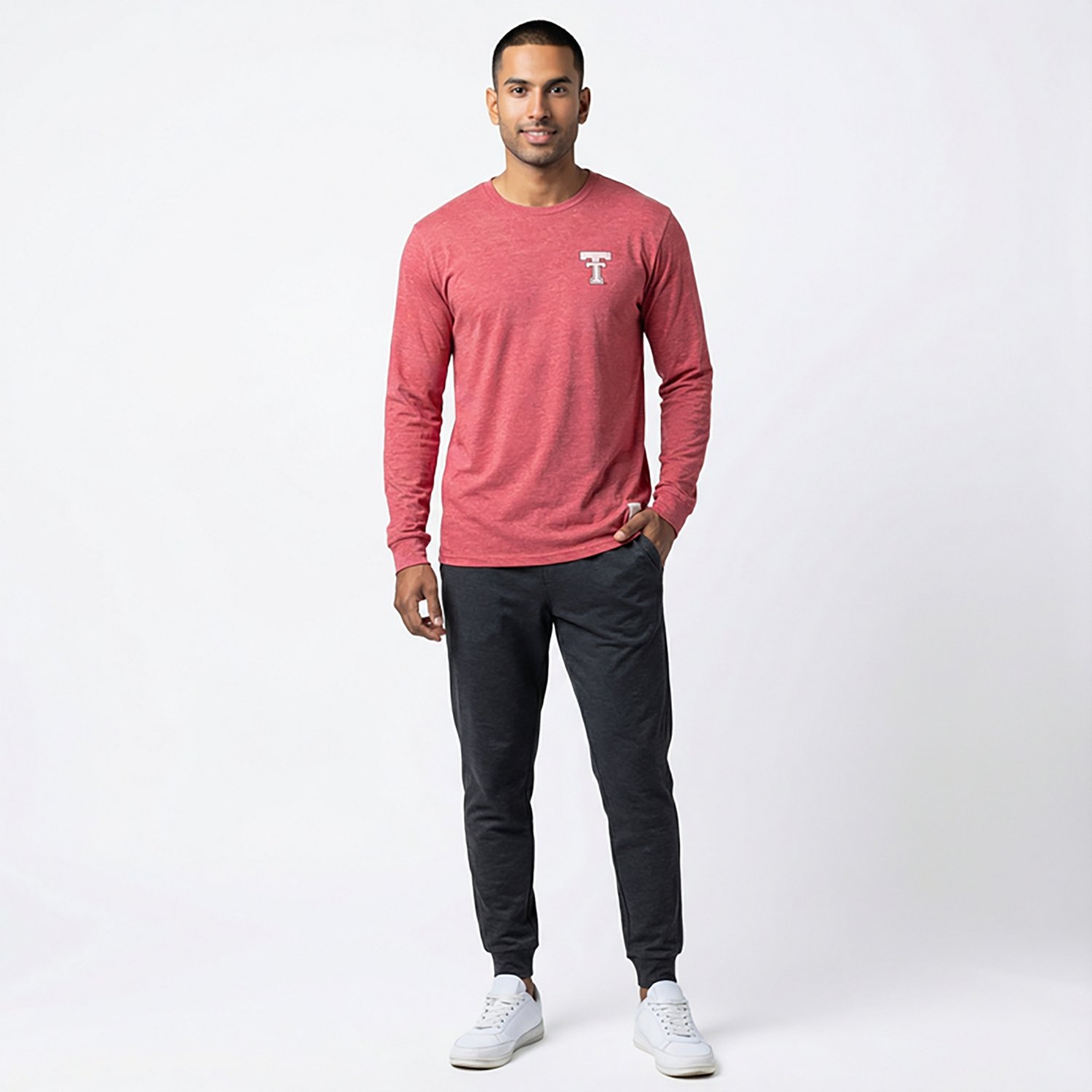 Retro Brand Men's Texas Tech University School Football DS Long Sleeve Graphic T-shirt