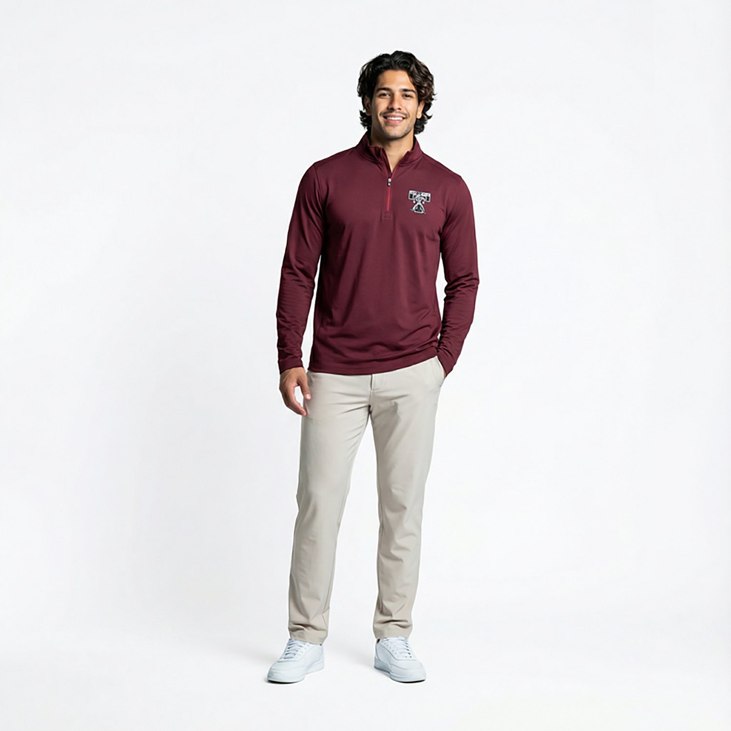 Cutter & Buck Men's Texas A&M Aggies Mascot Retro Epic Comfort 1/4-Zip Pullover