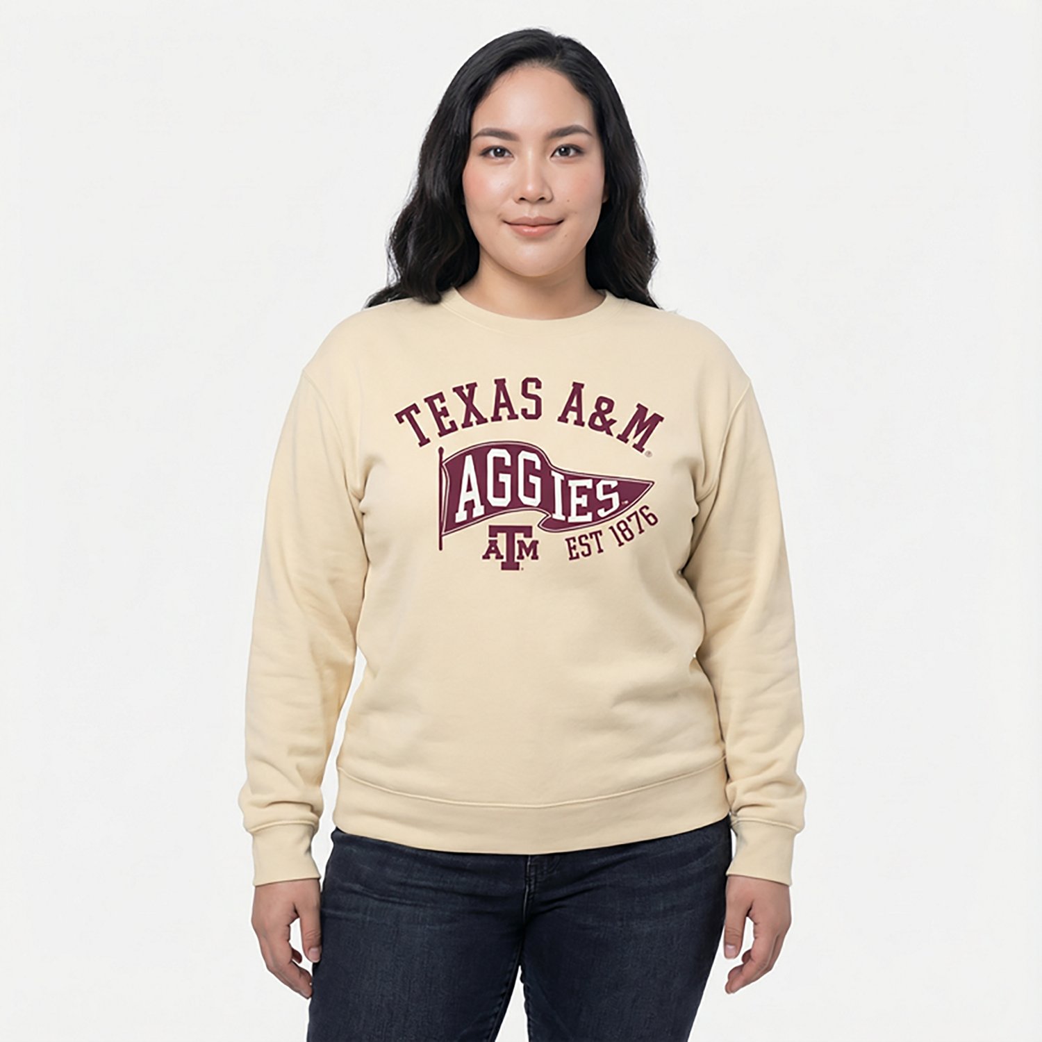 The Victory Women's Texas A&M University School Arch Pennant Crew Sweatshirt - view number 2