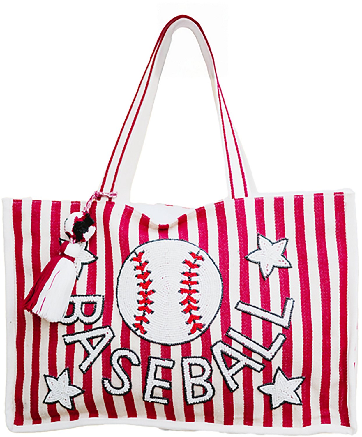 Katydid Baseball Sequined Striped & Stars Tote