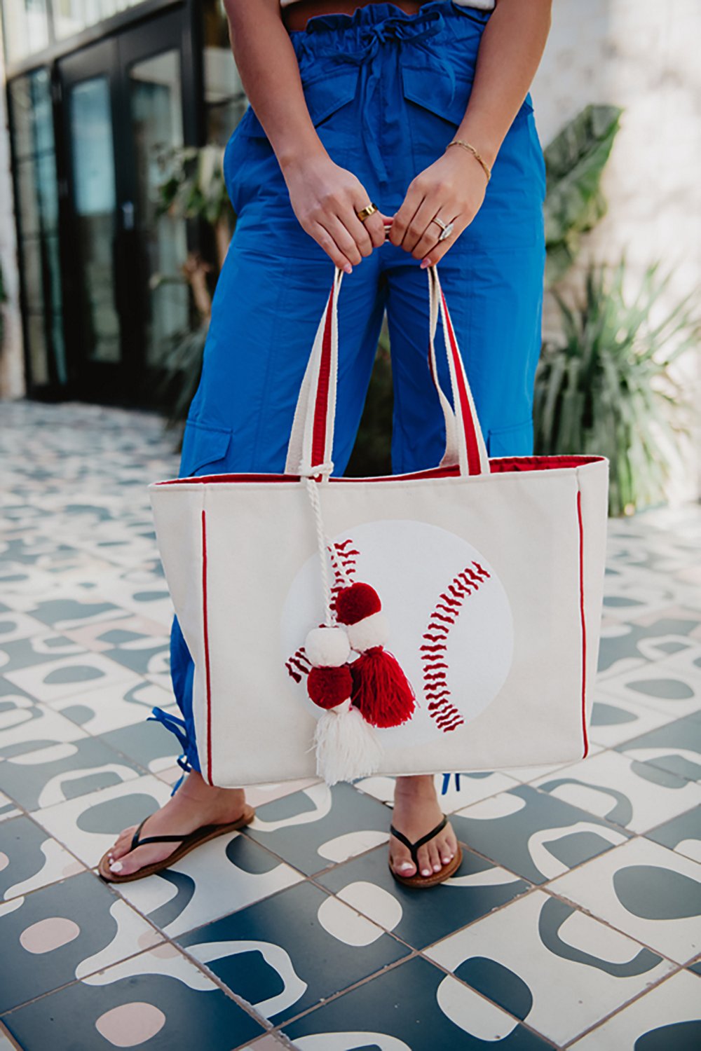 Katydid Baseball Oversized Canvas Tote Bag - view number 4