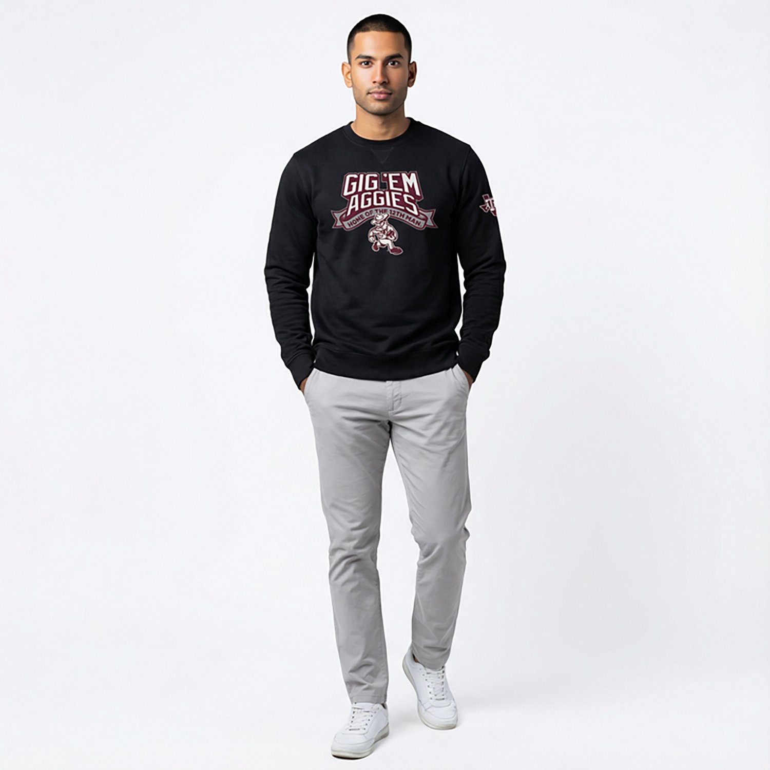The Victory Men’s Texas A&M University Home of The 12th Man 2-Hit Crew Sweatshirt