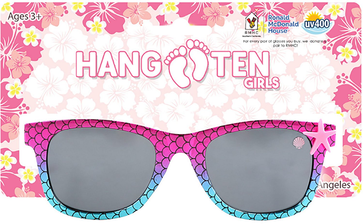 Hang Ten Girls' Multi-Colored Shell Sunglasses