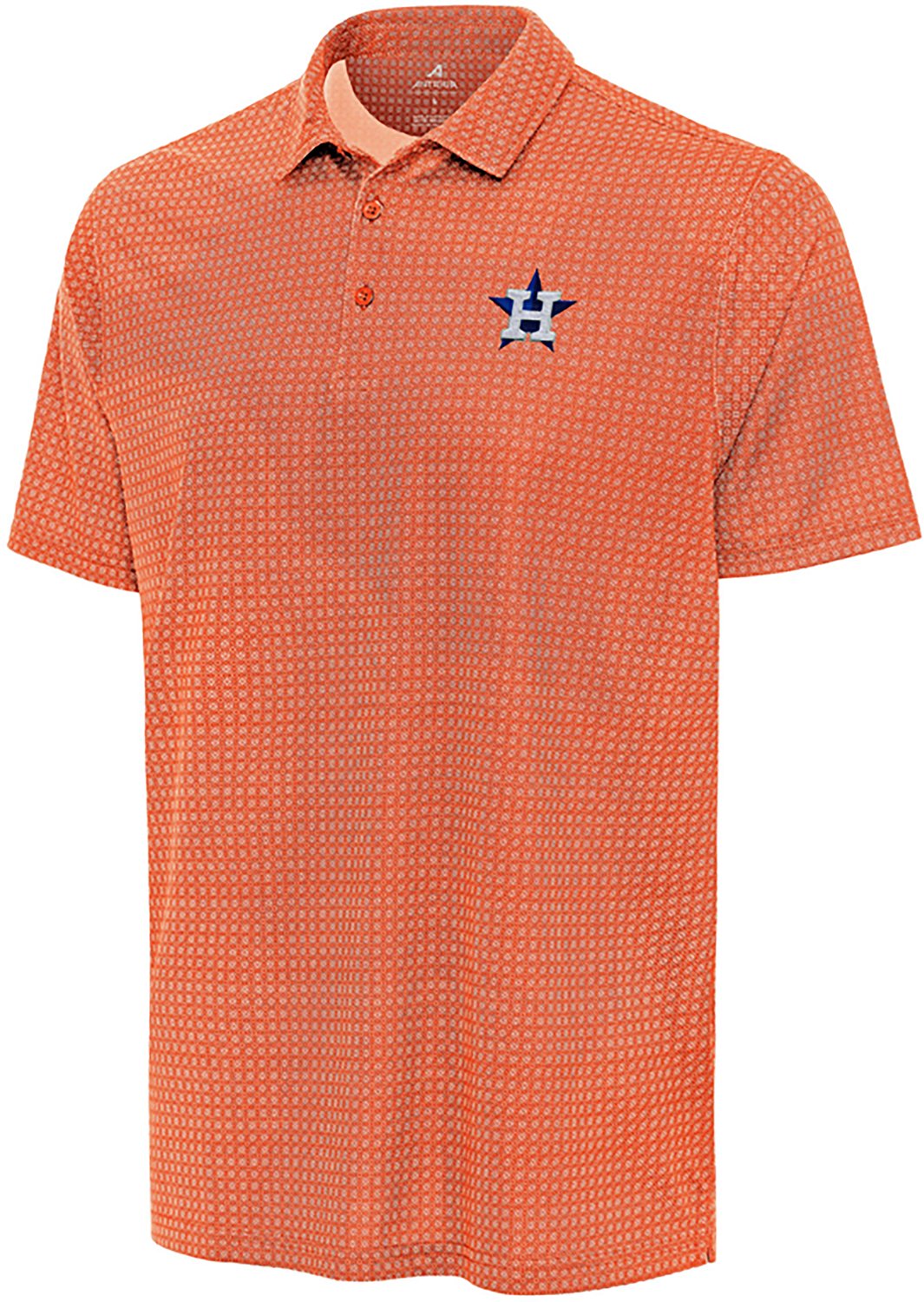 Antigua Men's Houston Astros Mosaic Short Sleeve Polo Shirt