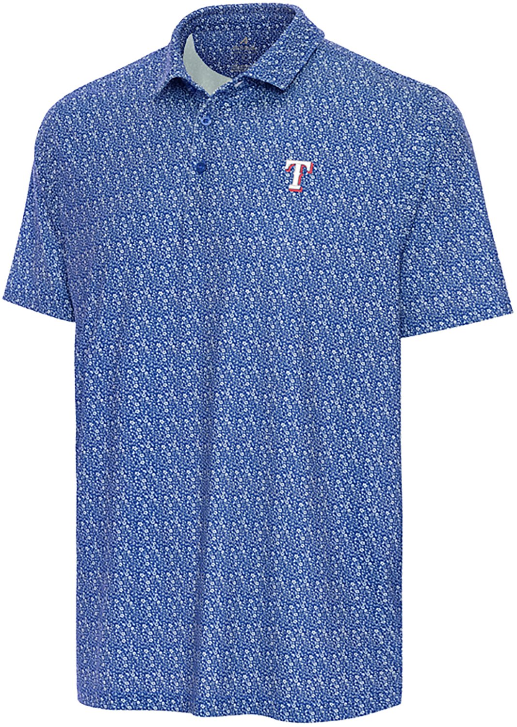 Antigua Men's Texas Rangers Botanic Short Sleeve Polo Shirt