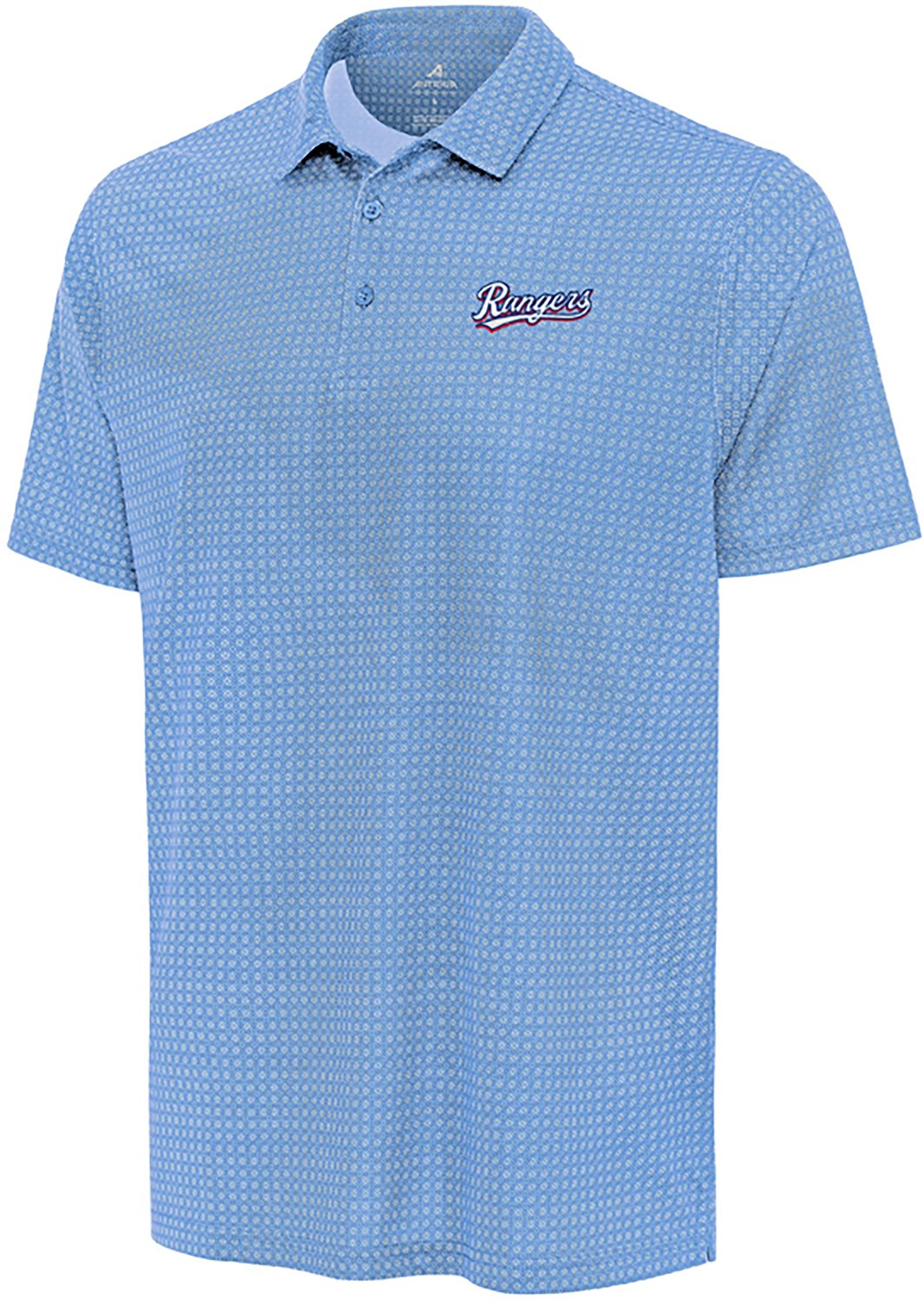 Antigua Men's Texas Rangers Mosaic Short Sleeve Polo Shirt