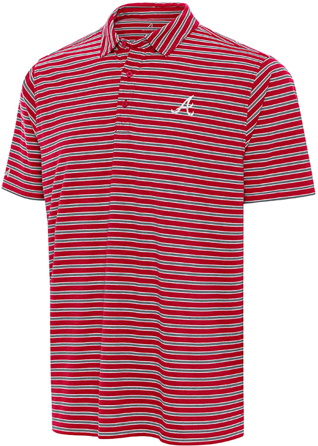 Antigua Men's Atlanta Braves Glide Short Sleeve Polo Shirt