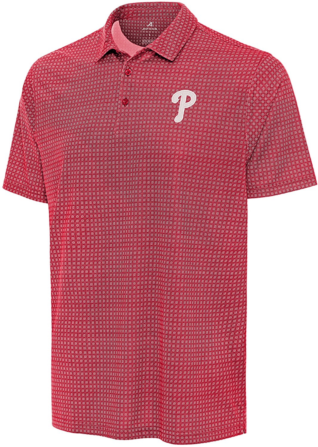 Antigua Men's Philadelphia Phillies Mosaic Short Sleeve Polo Shirt