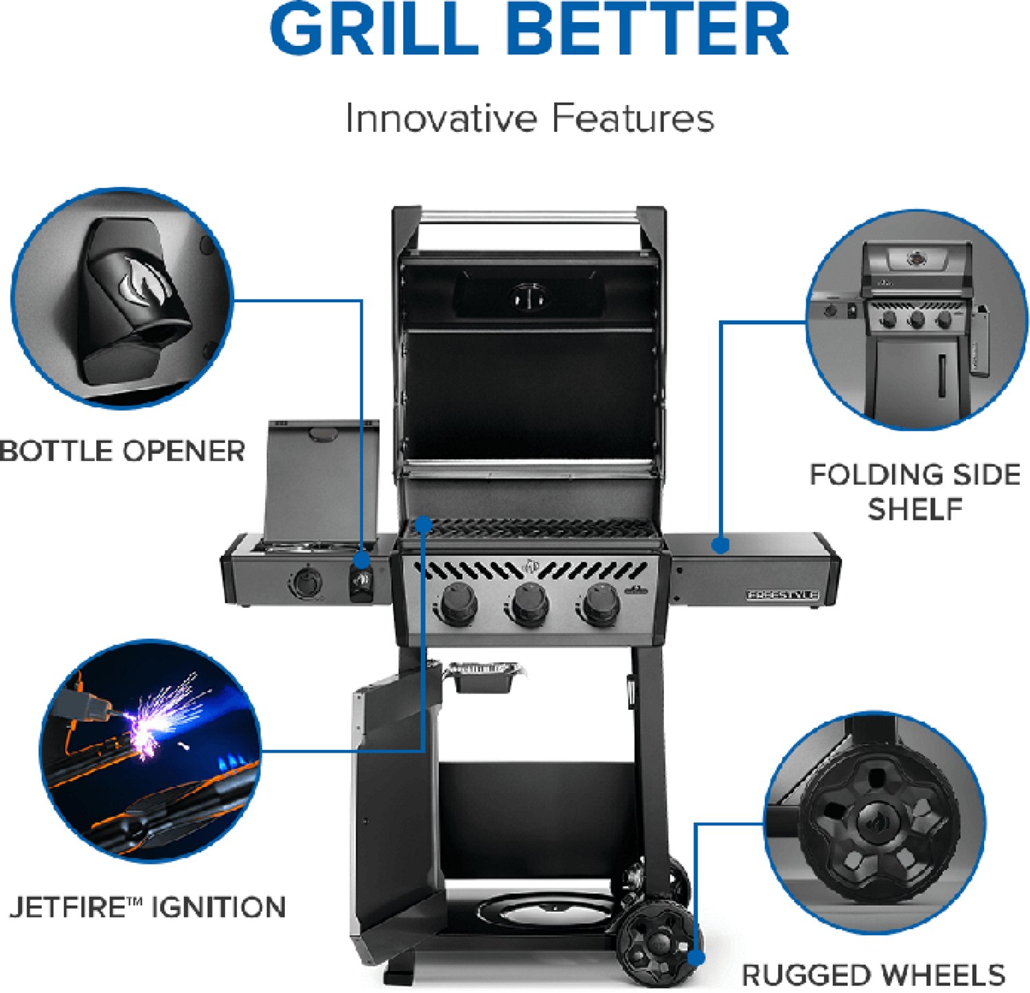 Napoleon Freestyle 365 3-Burner Propane Gas Grill with Side Burner  - view number 5