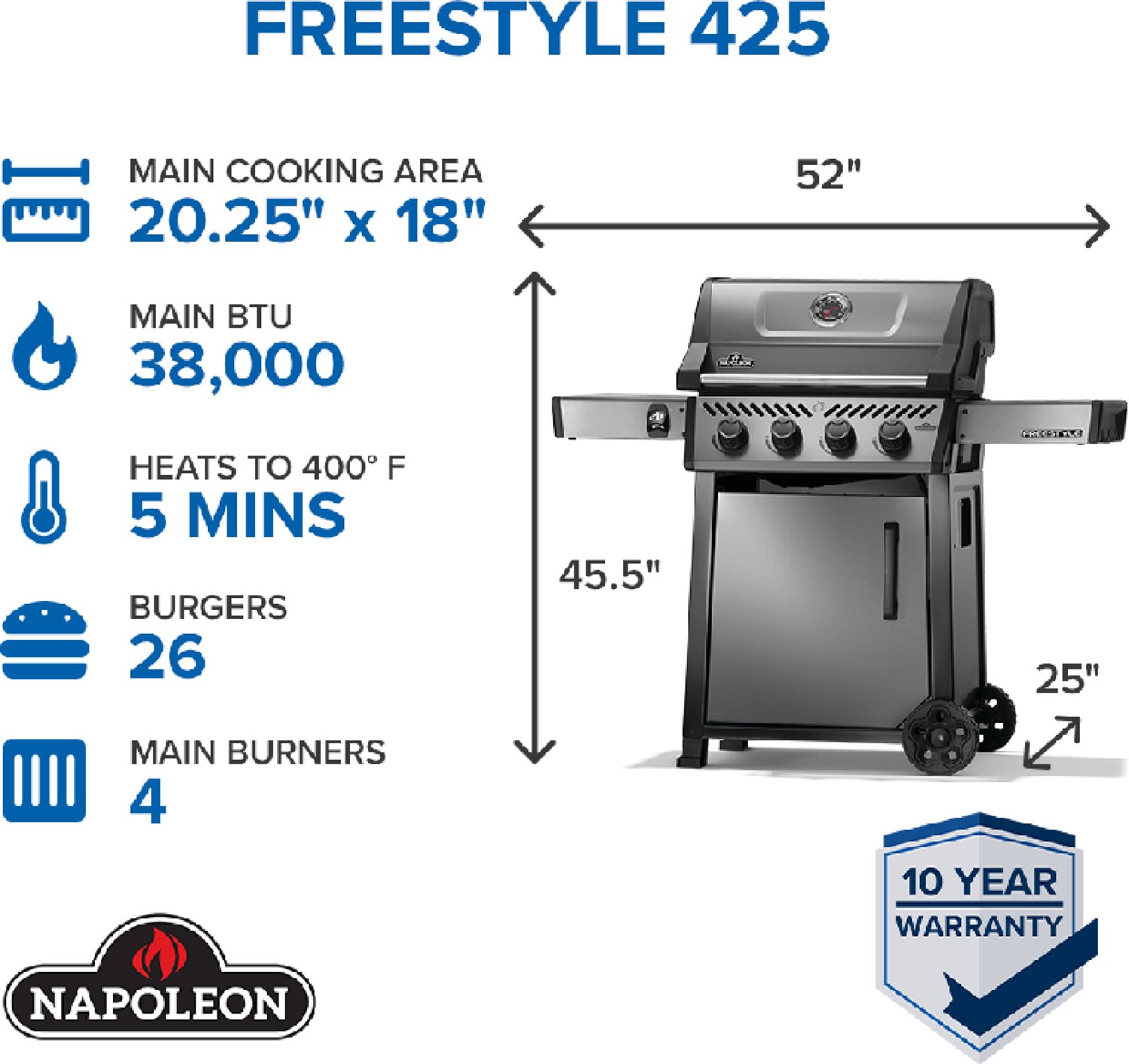 Napoleon Freestyle 425 4-Burner Propane Gas Grill - view number 7