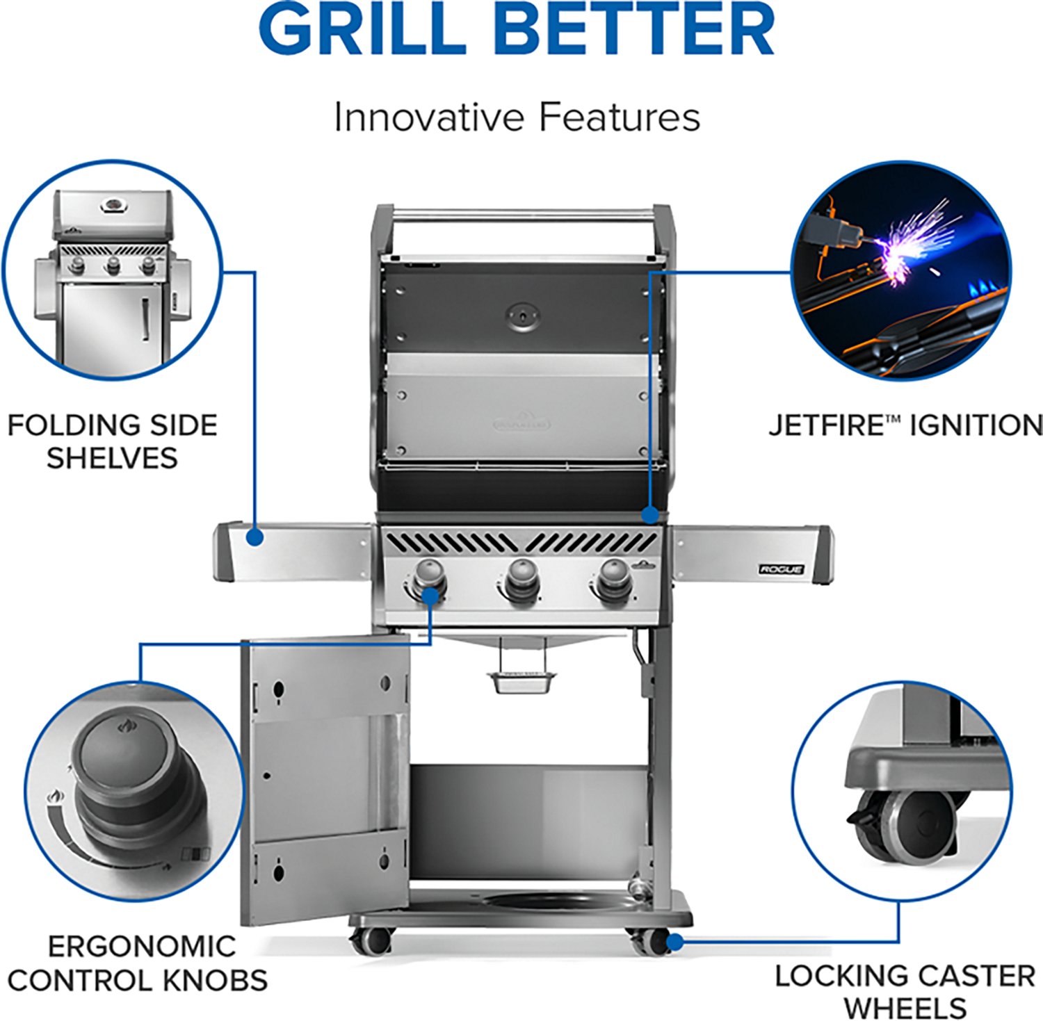 Napoleon Rogue 425 3-Burner Natural Gas Grill - view number 5