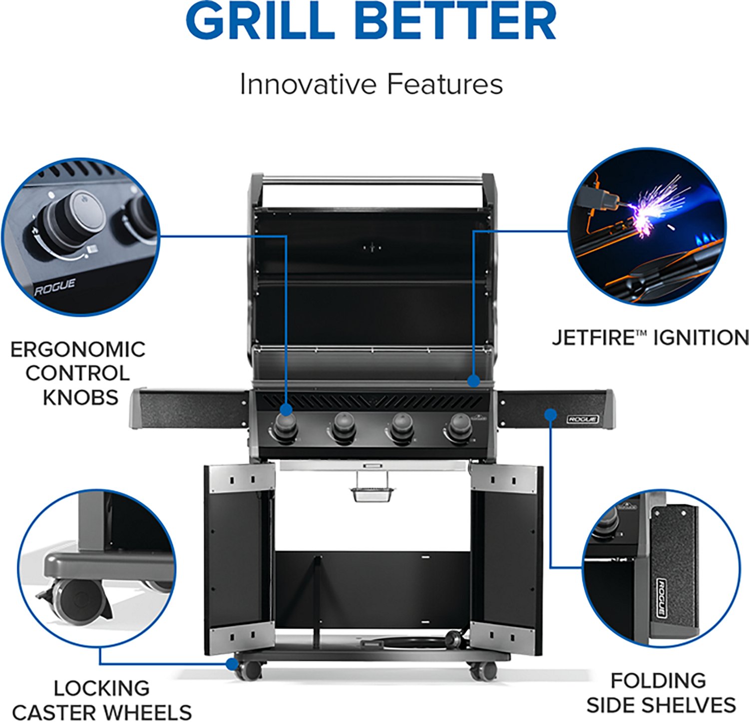 Napoleon Rogue 525 4-Burner Natural Gas Grill with SS Grids - view number 6