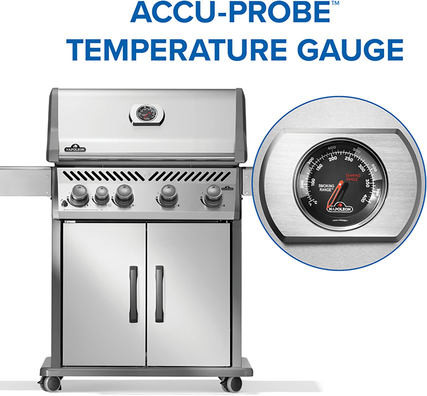 Napoleon Rogue 525 4-Burner SS Natural Gas Grill with Range Side Burner - view number 7