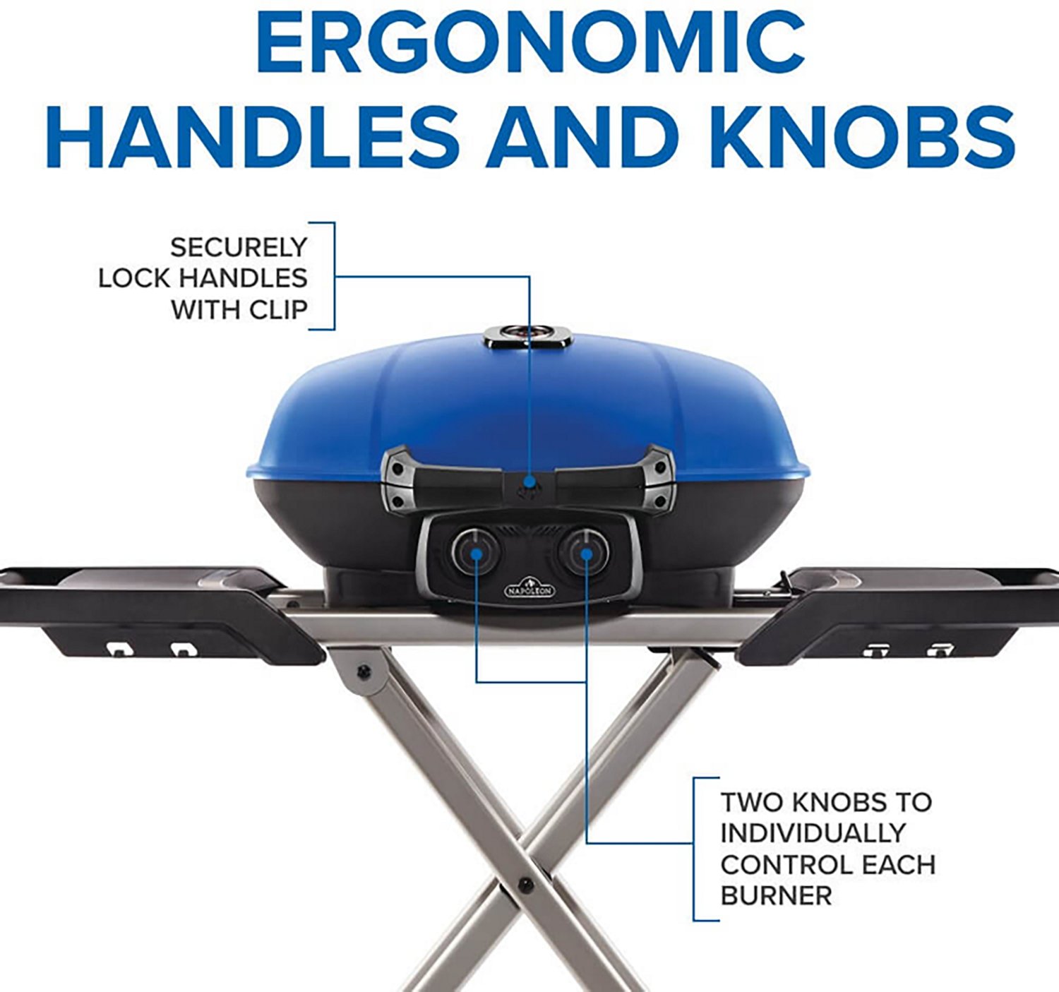 Napoleon TravelQ 285X 1 Burner Portable Propane Gas Grill with Scissor Cart - view number 3