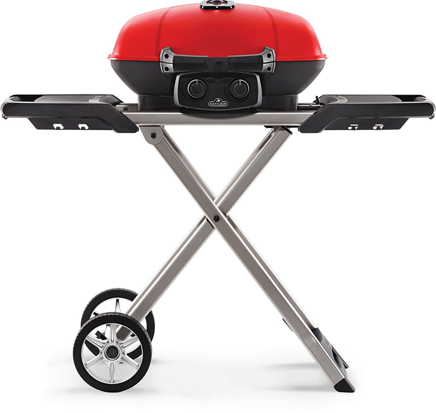 Napoleon TravelQ 285X 1 Burner Portable Propane Gas Grill with Scissor Cart and Griddle