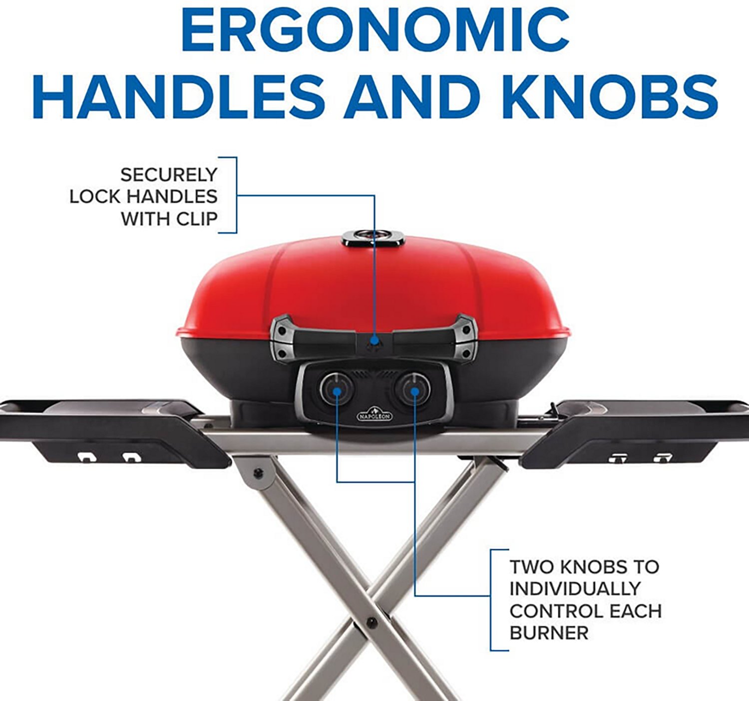 Napoleon TravelQ 285X 1 Burner Portable Propane Gas Grill with Scissor Cart and Griddle - view number 4