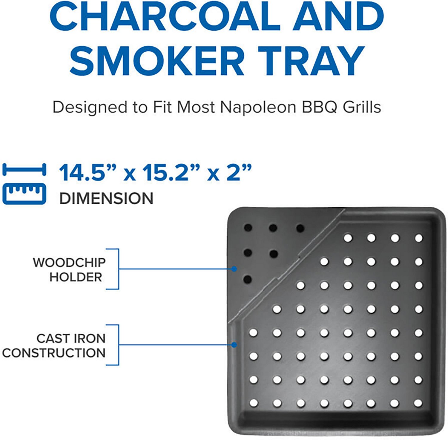 Napoleon Cast Iron Charcoal and BBQ Smoker Tray