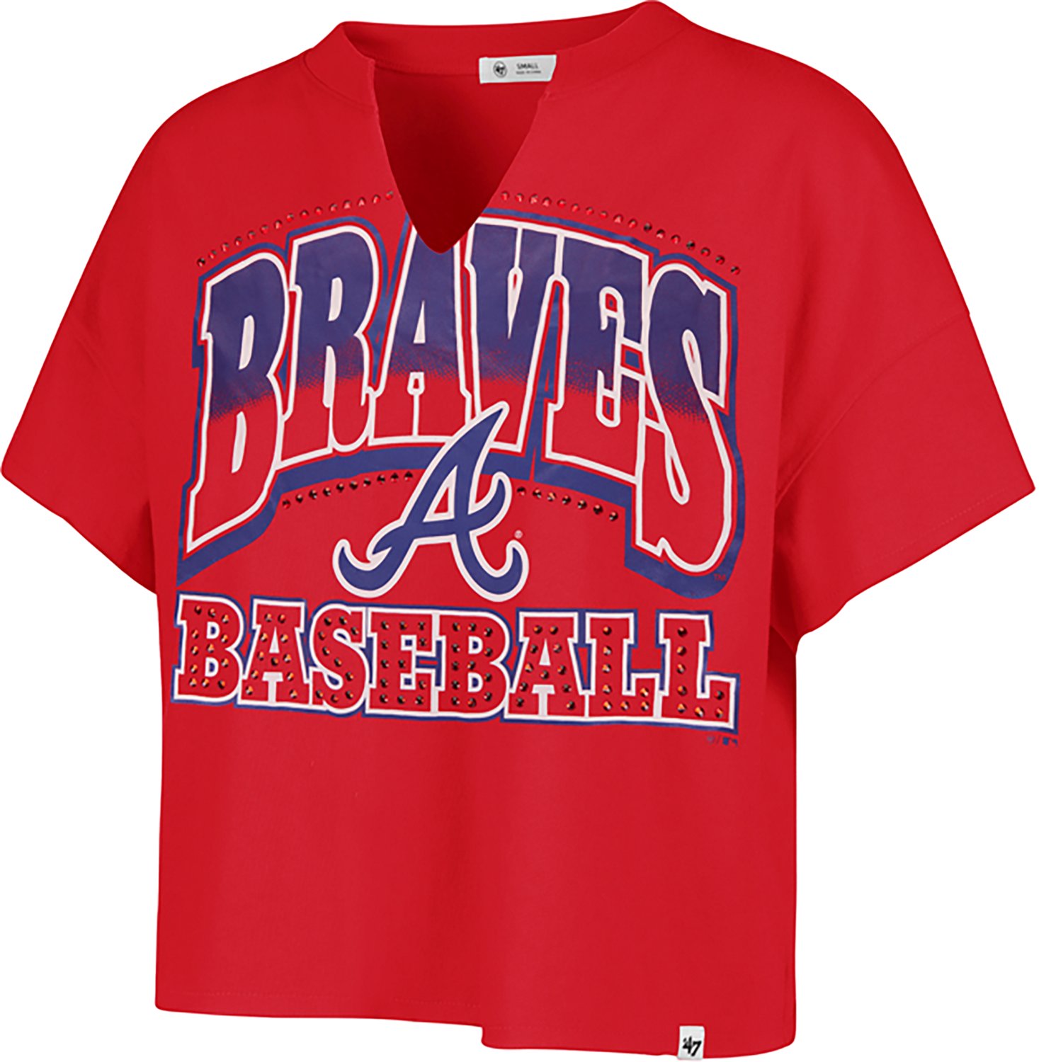 47 Women's Braves Win Big Oversize Notch Neck T-shirt