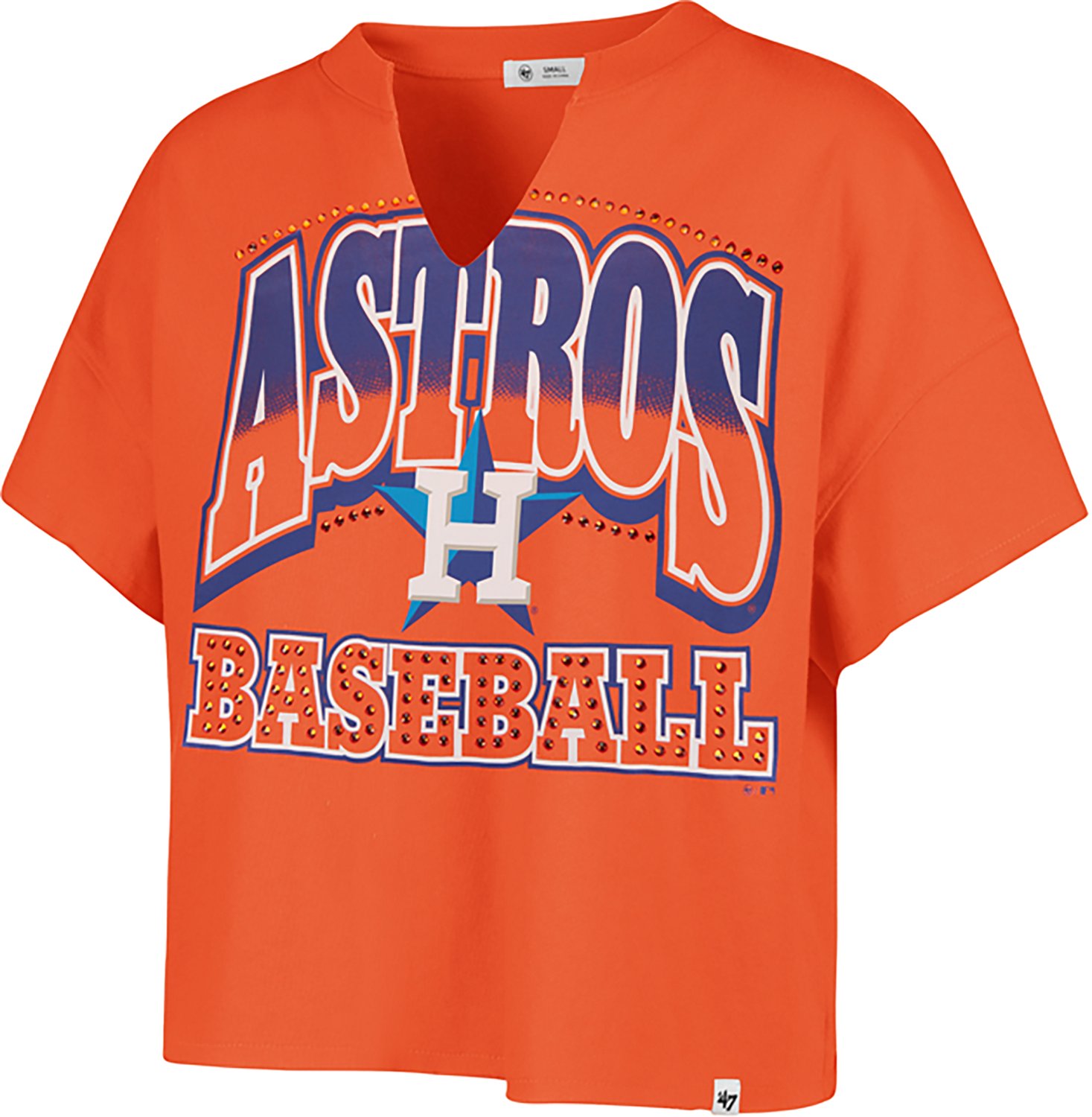 47 Women's Astros Win Big Oversize Notch Neck T-shirt