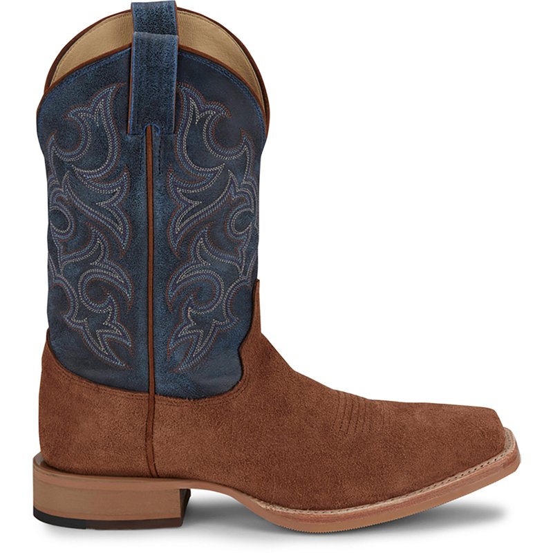 Justin Boots Fergus Roughout Square Toe Cowboy Boots