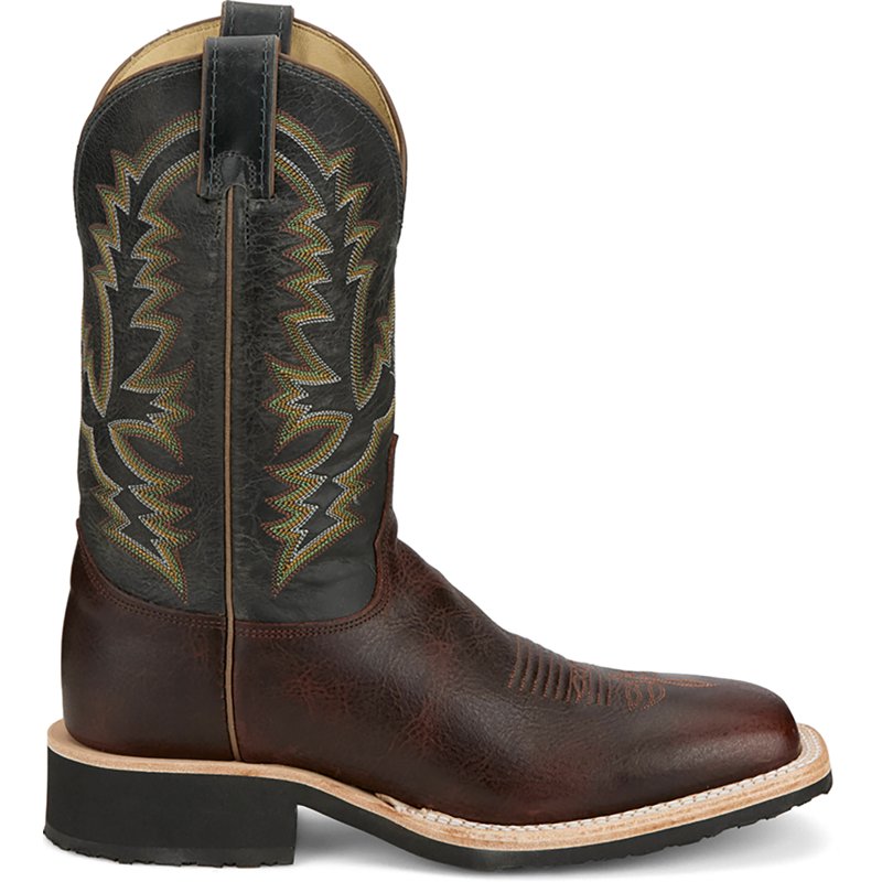 Justin Boots Trainor Square Toe Pull On Cowboy Boots