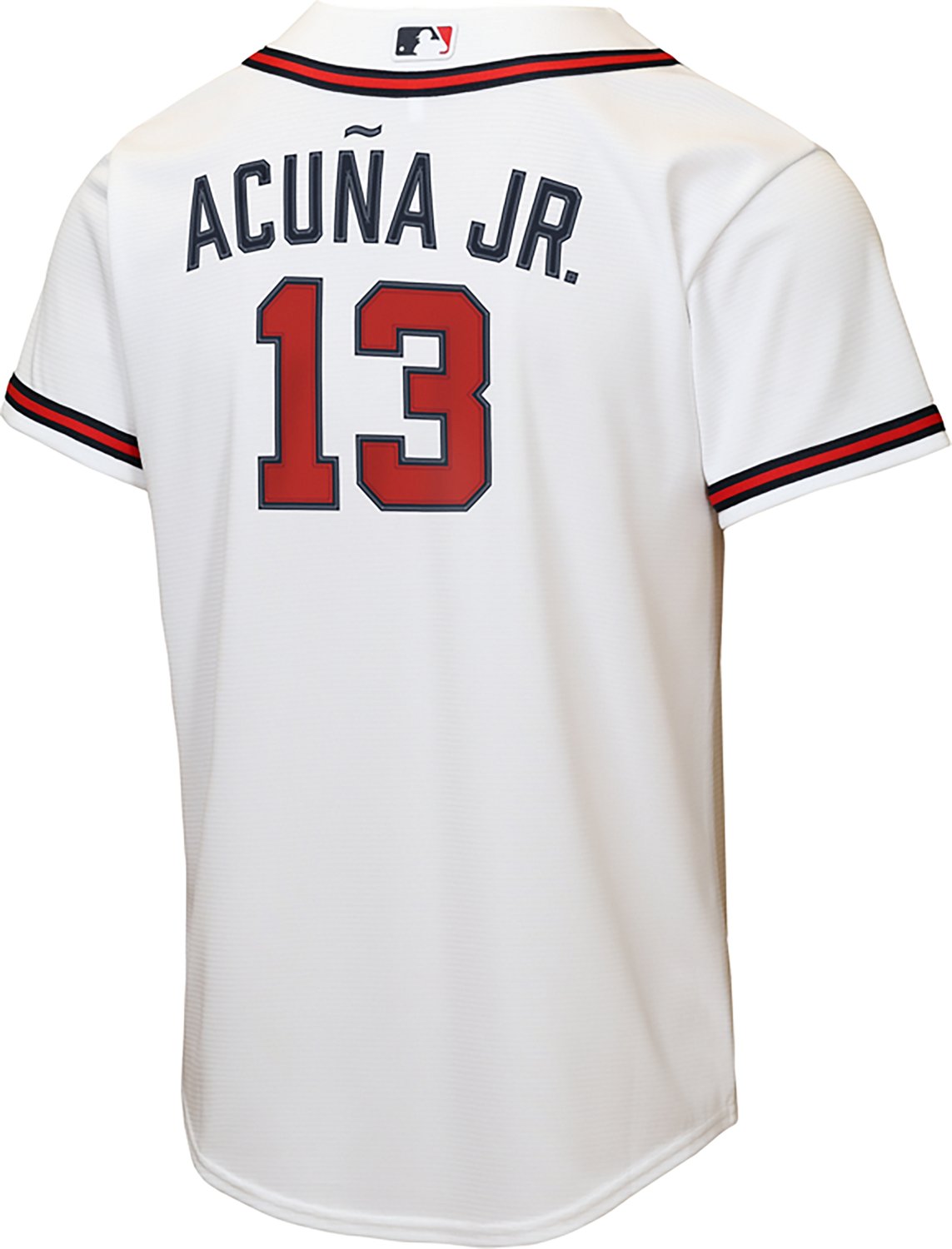 Nike Boys' Atlanta Braves Ronald Acuna Jr #13 Home Baseline Jersey - view number 3