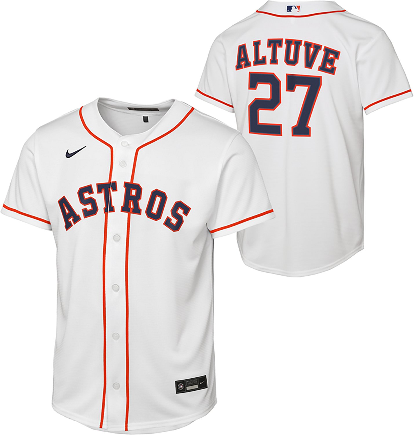 Nike Boys' Houston Astros Jose Altuve #27 Home Baseline Jersey