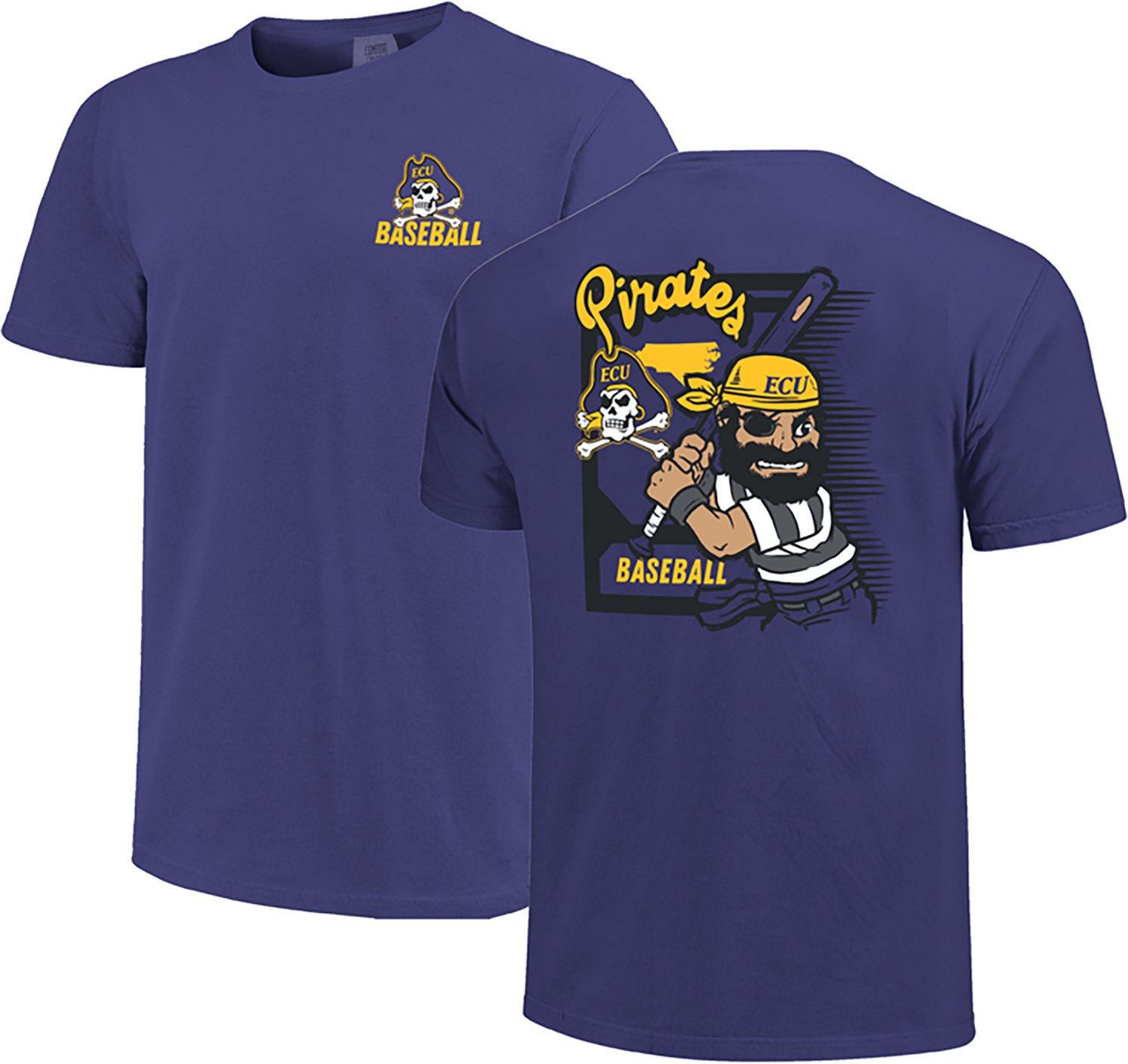 Image One Men's East Carolina University Baseball Card T-Shirt