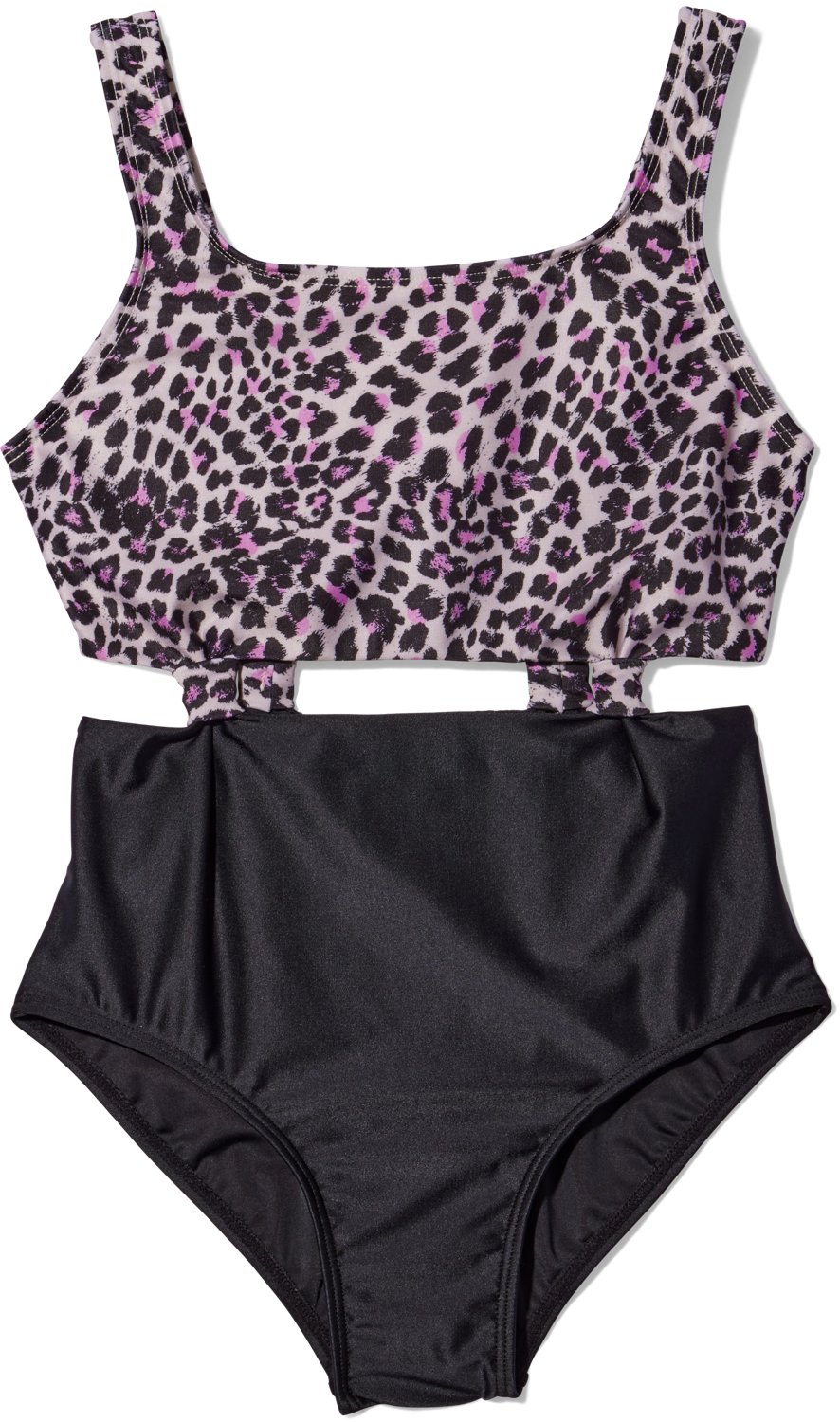 O'Rageous Girls' Charming Leopard Side Bungees 1-Piece Swimsuit